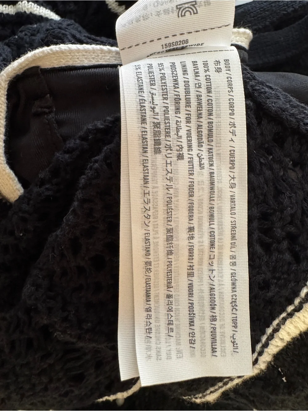 Abercrombie and Fitch Crochet Style Maxi Dress Black and White Medium